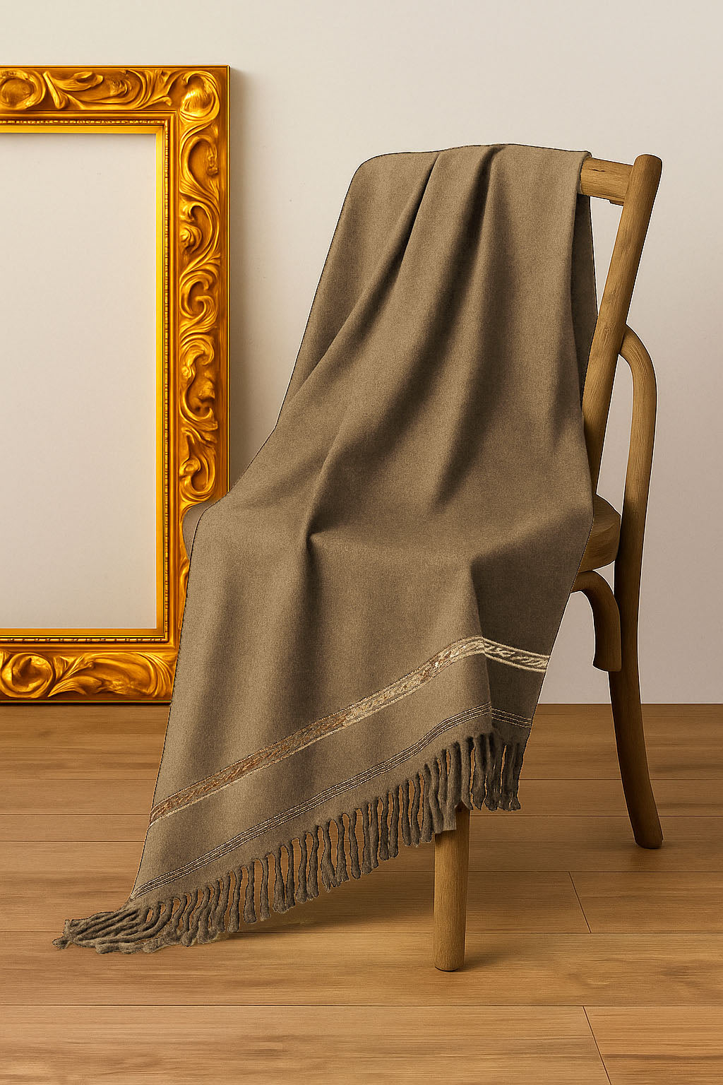 LIBAS-E-REET GENTS WOOL SHAWL (Light Brown)